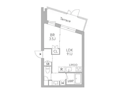GRANDUO荻窪3(1LDK/1階)の間取り写真