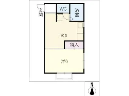 コーポラス青柳(1DK/1階)の間取り写真