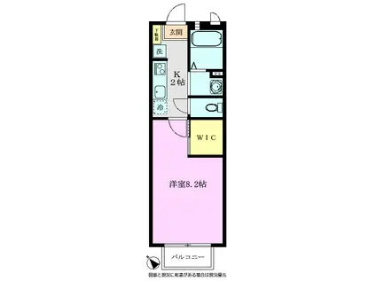 シャン・ウエスト(1K/1階)の間取り写真