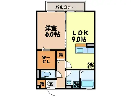 ブランドール(1LDK/2階)の間取り写真