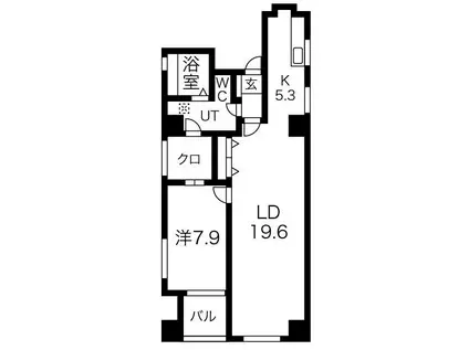 サンシャイン錦(1LDK/9階)の間取り写真