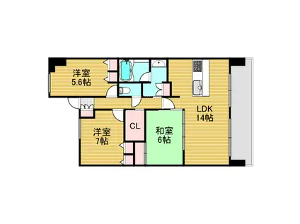 アッドパープレイス(3LDK/1階)の間取り写真