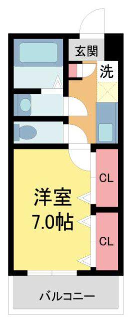 ブリックハウス(1K/2階)の間取り写真