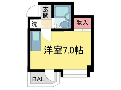 ダンディライオン西宮II(ワンルーム/4階)の間取り写真