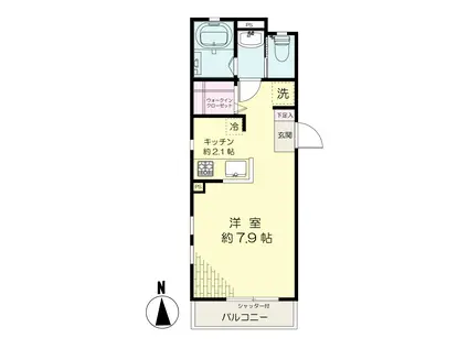 S.Y.THREE(ワンルーム/3階)の間取り写真