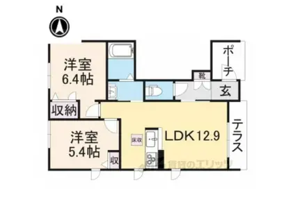 シャーメゾンリゾラ(2LDK/1階)の間取り写真