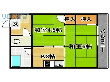 新菅原マンション(2K/3階)の間取り写真