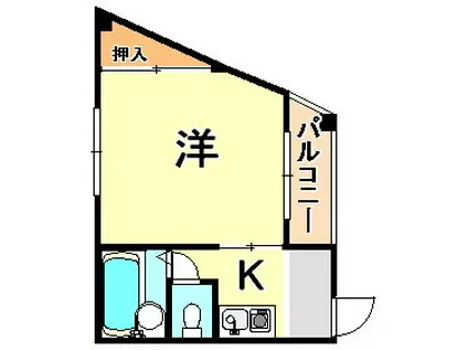 黒田マンション(1K/3階)の間取り写真