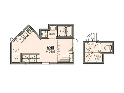 MEGURO SENZOKU U(ワンルーム/2階)の間取り写真