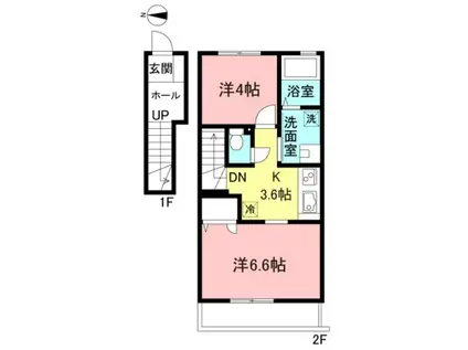 メゾン カルム(2K/1階)の間取り写真