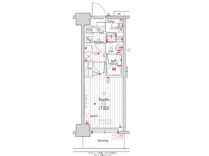 ガーラ・プライム横濱関内(1K/8階)の間取り写真