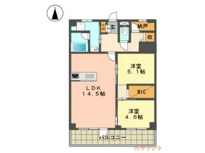 上社南5棟(2LDK/1階)の間取り写真