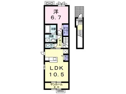 メゾン ドゥ コルーテ 月見(1LDK/2階)の間取り写真