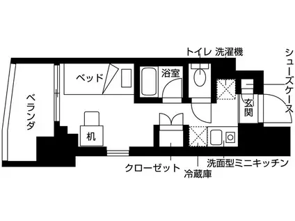 ルフォンエチュード亀有(ワンルーム/8階)の間取り写真