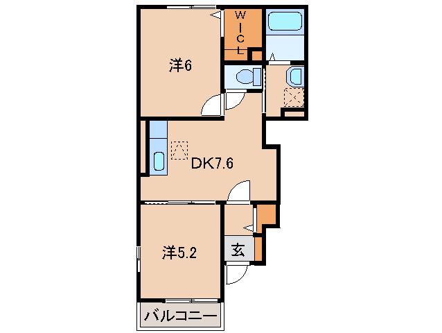 ジラソーレ I(2DK/1階)の間取り写真