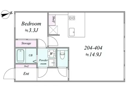 THE TRIAS296(1LDK/4階)の間取り写真