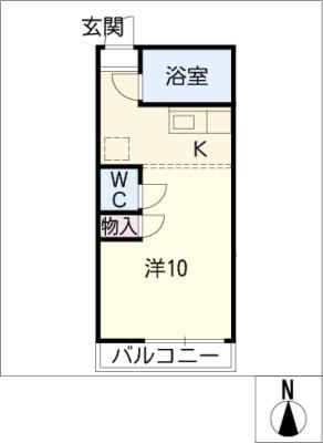 グリーンシャトー(1K/2階)の間取り写真