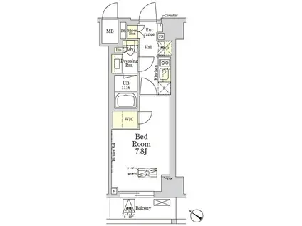 ザ・クラス南麻布 THE CLASS MINAMIAZABU(1K/4階)の間取り写真