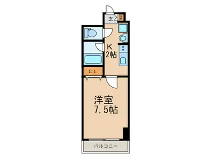 パークビュー王子公園駅前(1K/6階)の間取り写真