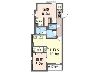 RM RESIDENCE(2LDK/2階)の間取り写真