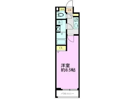 プレールドゥーク成増(1K/4階)の間取り写真