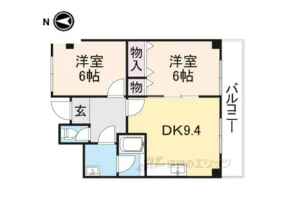 サンシャイン西大寺(2LDK/3階)の間取り写真