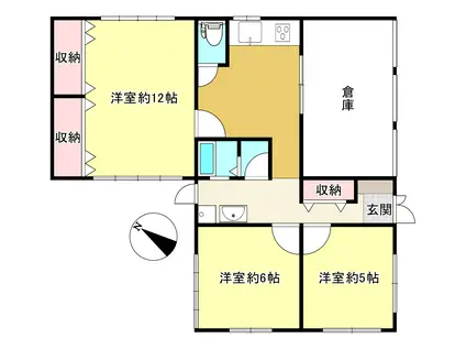 ヴィラ・カルフール(3DK/1階)の間取り写真