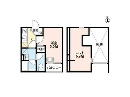 GRAND JETE 立花グランジュテ タチ(1K/1階)の間取り写真