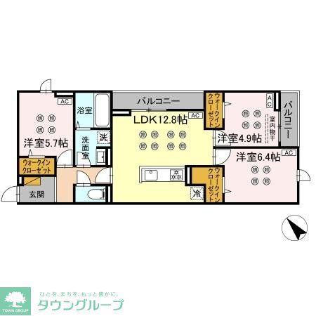 D-KISARIA WI(3LDK/2階)の間取り写真