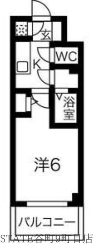 エスリードレジデンス大阪天王寺(1K/9階)の間取り写真