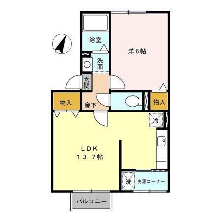 リモーネ(1LDK/2階)の間取り写真