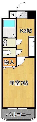 HAMIEL KOKURA(1K/3階)の間取り写真