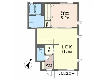 シャーメゾン大西(1LDK/1階)の間取り写真