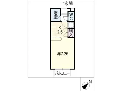 グリーンヒルズA・B(1K/1階)の間取り写真