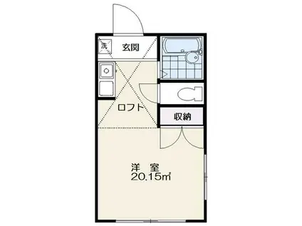 クリエII(ワンルーム/2階)の間取り写真