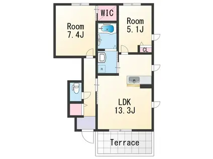 アン・セリジェ(2LDK/1階)の間取り写真