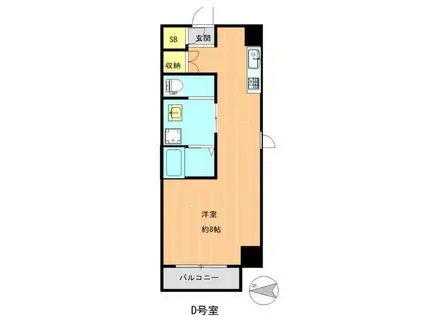 モコビル(ワンルーム/2階)の間取り写真