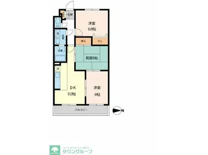 プライムアーバン武蔵小金井(3DK/1階)の間取り写真