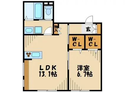 メゾンSH-I(1LDK/2階)の間取り写真