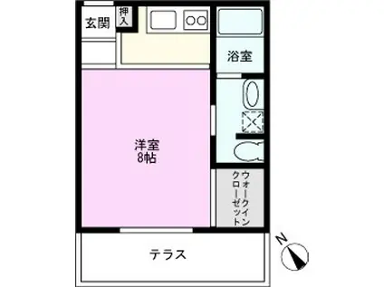 ロートシルト越谷(1K/1階)の間取り写真