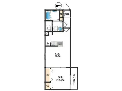 MY STYLE蓮根(1LDK/2階)の間取り写真