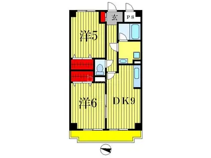 INSURANCE BLDG II(2DK/6階)の間取り写真