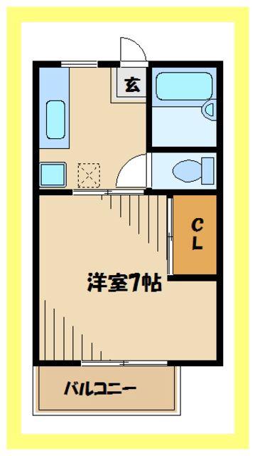 グリーンハイツ枡形(1K/1階)の間取り写真