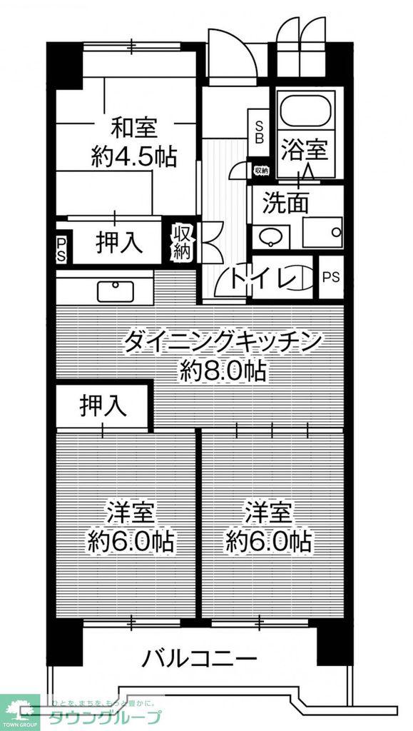ビレッジハウス笠寺タワー1号棟(3DK/11階)の間取り写真