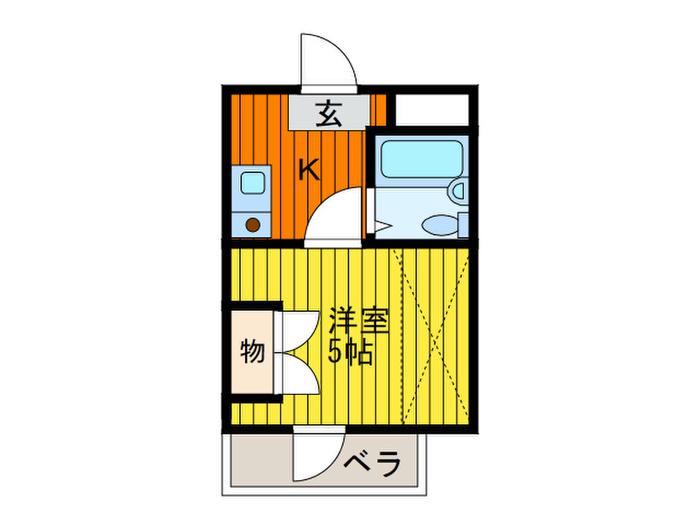 プレアール川田(1K/4階)の間取り写真