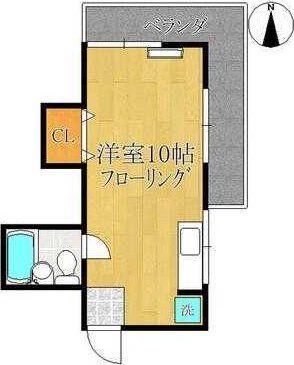 メゾン堀船(ワンルーム/2階)の間取り写真