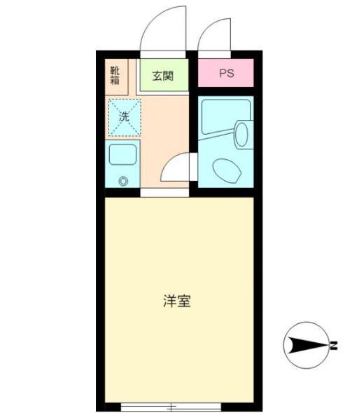フラットミワ(1K/2階)の間取り写真