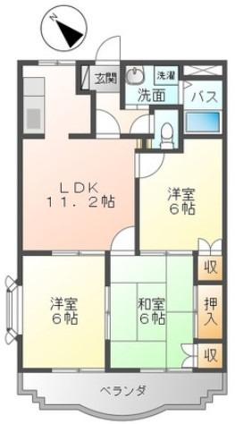 サンライズ(3LDK/2階)の間取り写真