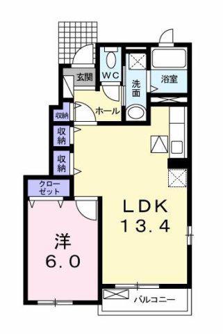 ファイン イースト(1LDK/1階)の間取り写真