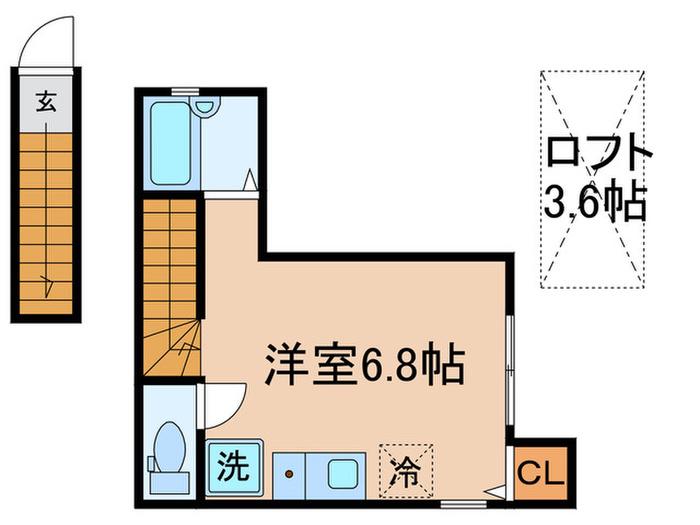 バーミープレイス金町(ワンルーム/2階)の間取り写真